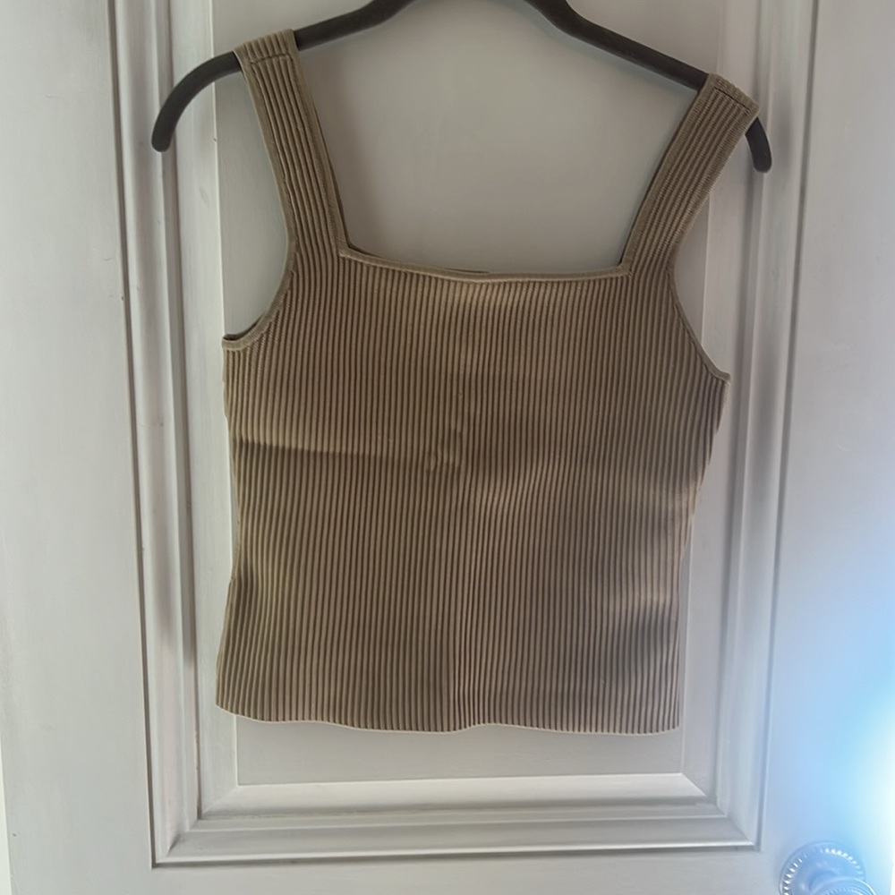 Darling Beige Ribbed Tank Top - Picture 5 of 9